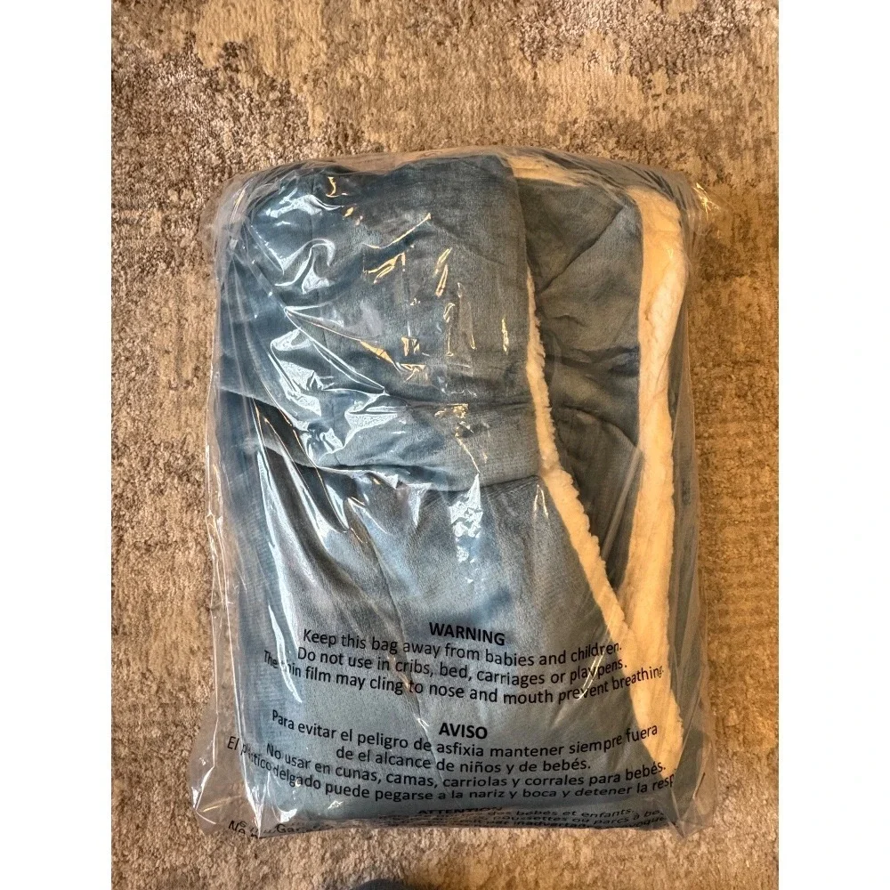 MIAOBEI Plush Throw‎ Blanket Sherpa Fleece Reversible Soft Cozy Blue